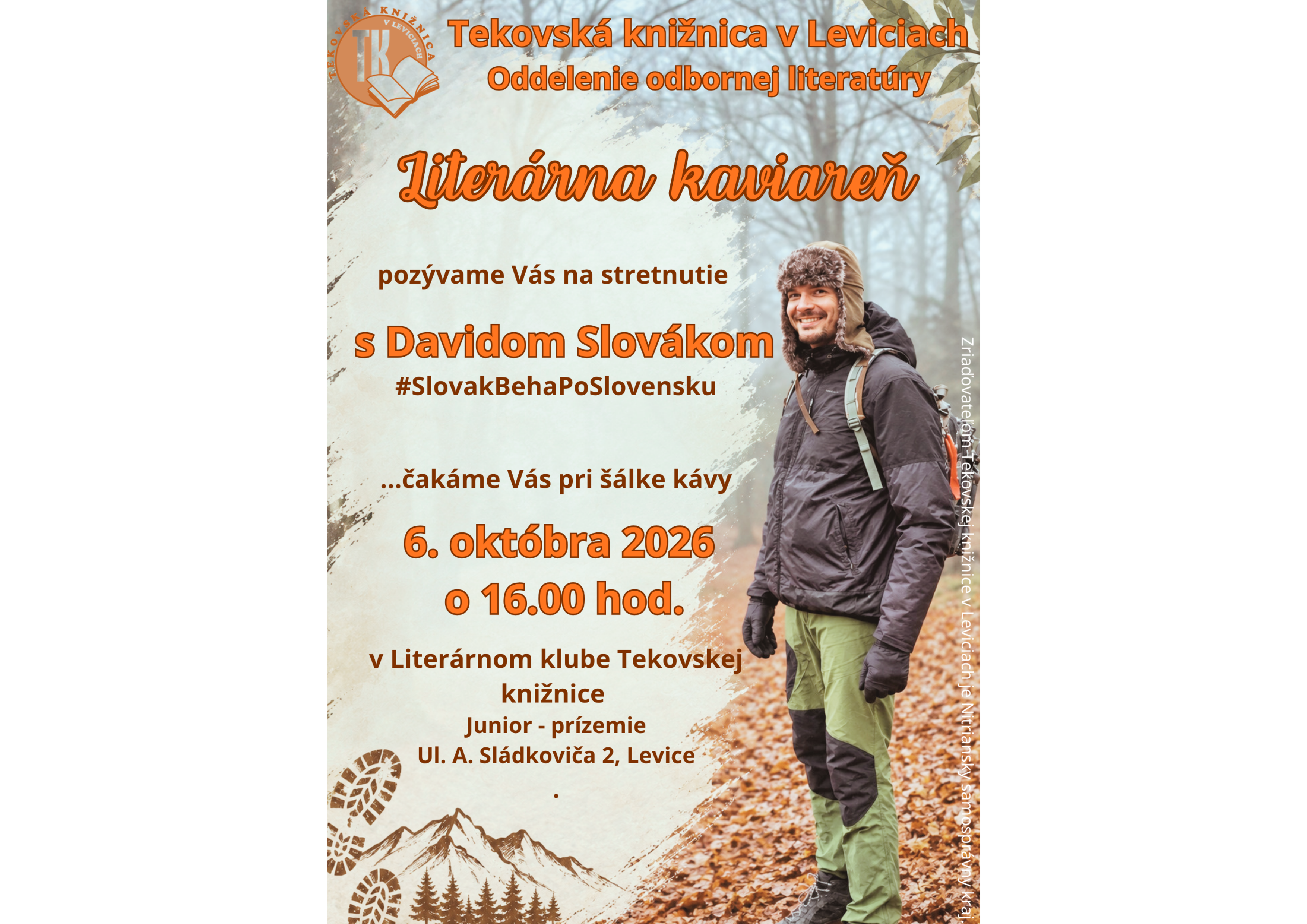 Literárna kaviareň s cestovateľom Davidom Slovákom